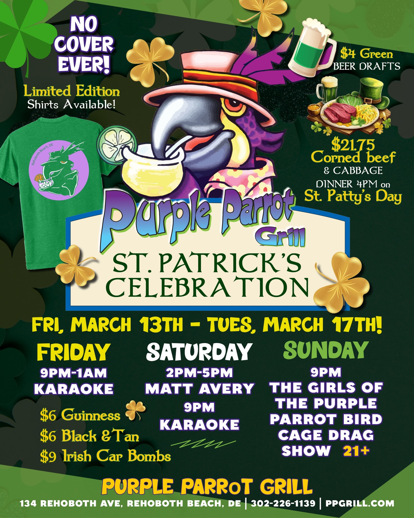 Follow the 🌈 to Purple Parrot! Happy St. Patrick’s Day Weekend everyone!! ☘️ You made it through winter and the season kicks off NOW! 

Celebrate with us all weekend long at the biggest party of the year!

#downtownrehoboth #purpleparrot #rehobothbeach #stpatricksday