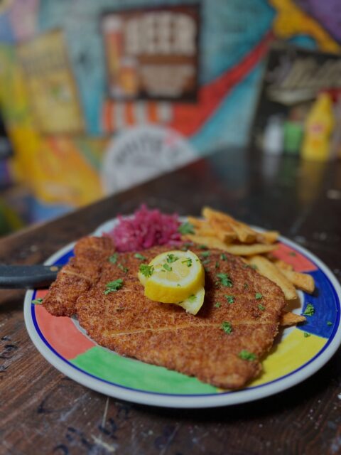 Today’s Special is crispy and tender German Schnitzel, served with Braised Red Cabbage and Fries for just $15.75. Definitely pairs nicely with one of our authentic German Draft Beers for just $6. 

Every Saturday at The Purple Parrot in downtown Rehoboth Beach. Prost! 🇩🇪 

#germanfood #biergarten #schnitzel #rehobothbeach