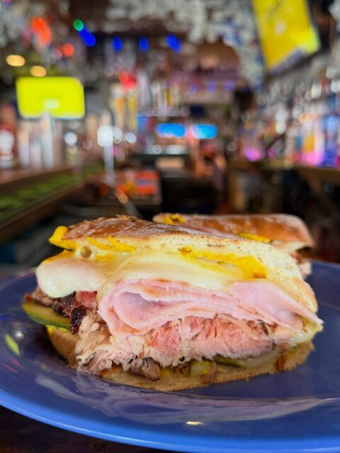 Trying to make you hungry. 🤤 Our Cuban Sandwich is stacked with roasted mojo pork shoulder, ham, swiss cheese with yellow mustard, and pickles on toasted ciabatta. 🥪 

Prime Rib Dinner starts at 3pm! And we have $7 Glasses of Wine. 

#lunch #sandwiches #yum #lookinggood #rehobothbeach